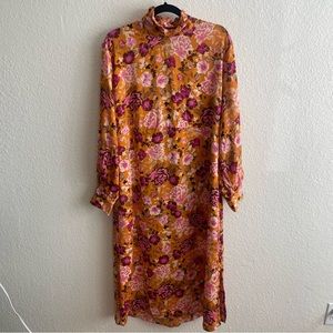 WHO WHAT WEAR Yellow Floral Dress XL